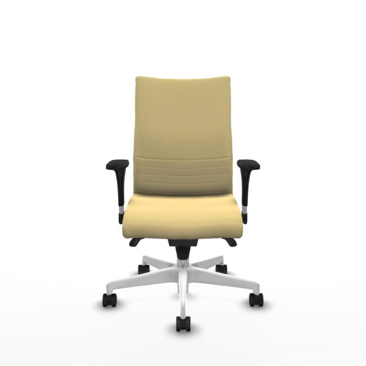 Albacete confidente sincro similpiel crema brazos 1D base blanca ruedas 65 mm nailon