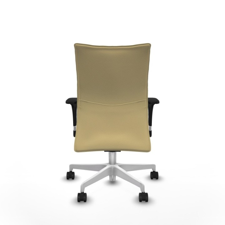 Albacete confidente sincro similpiel crema brazos 1D base blanca ruedas 65 mm nailon