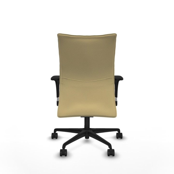 Albacete confidente sincro similpiel crema brazos 1D base nailon ruedas 65 mm nailon