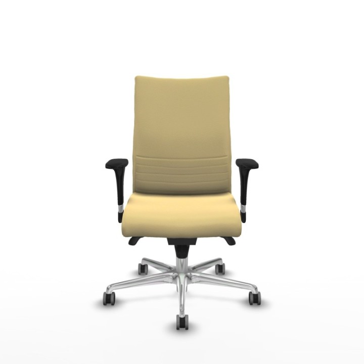 Albacete confidente sincro similpiel crema brazos 1D base aluminio ruedas 65mm engomadas