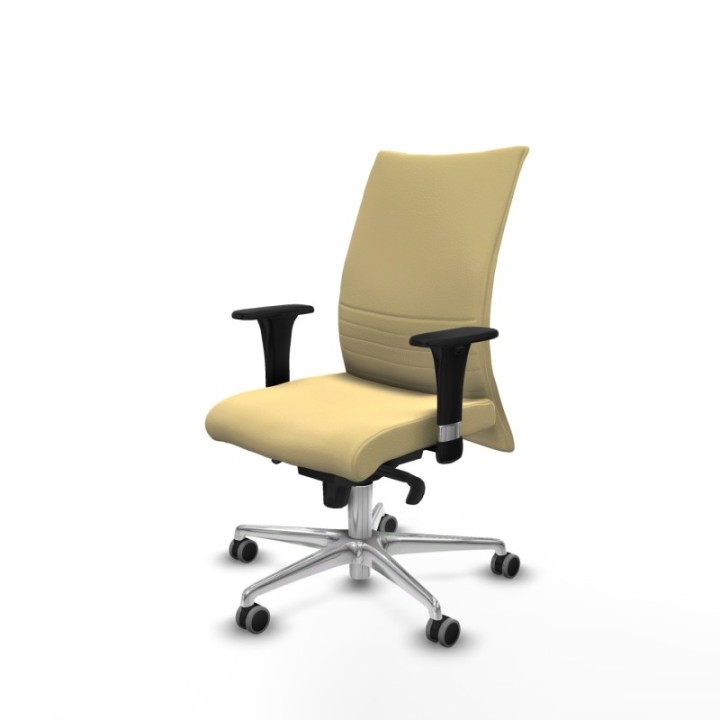 Albacete confidente sincro similpiel crema brazos 1D base aluminio ruedas 65mm engomadas