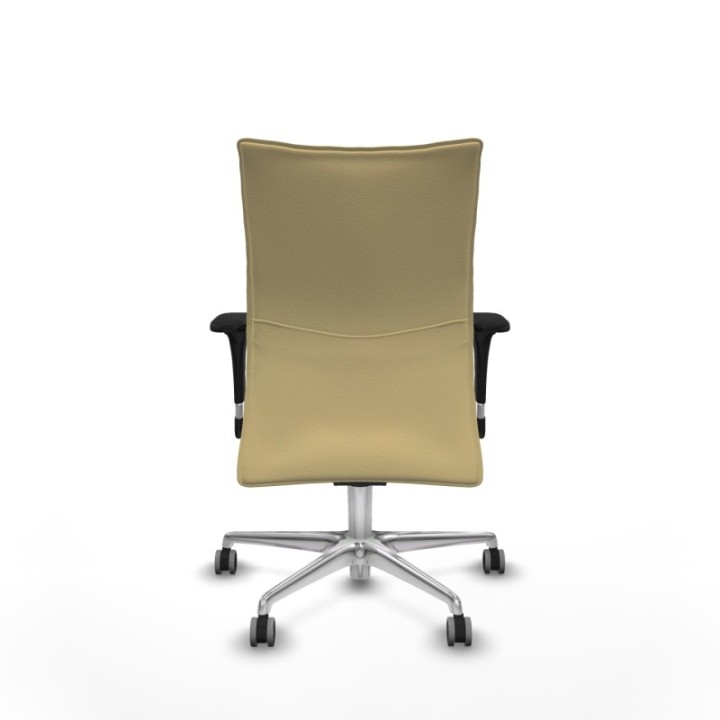 Albacete confidente sincro similpiel crema brazos 1D base aluminio ruedas 65mm engomadas