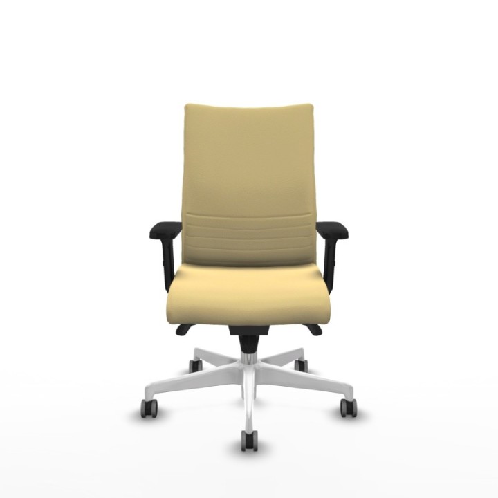 Albacete confidente sincro similpiel crema brazos 2D base blanca ruedas 65mm engomadas