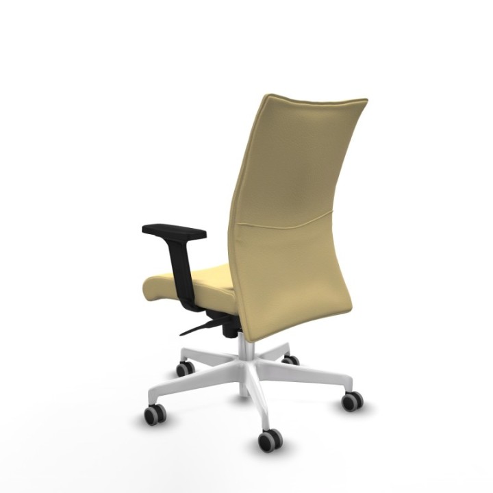 Albacete confidente sincro similpiel crema brazos 2D base blanca ruedas 65mm engomadas