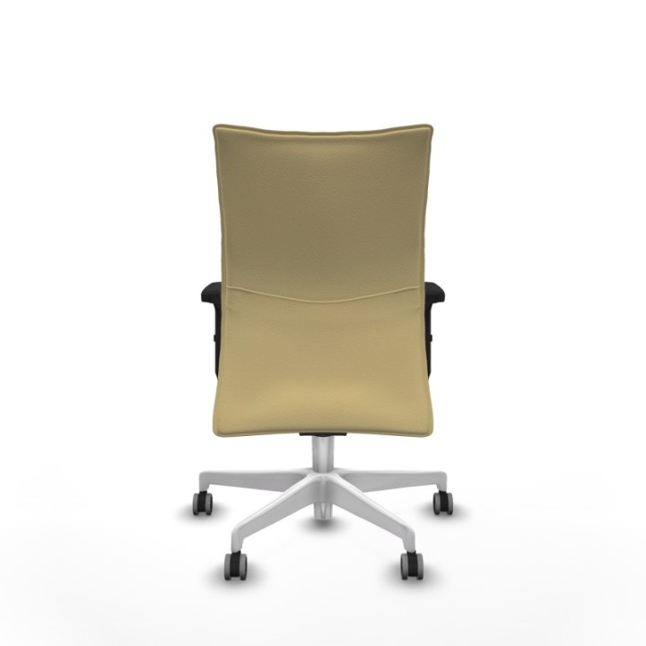 Albacete confidente sincro similpiel crema brazos 2D base blanca ruedas 65mm engomadas