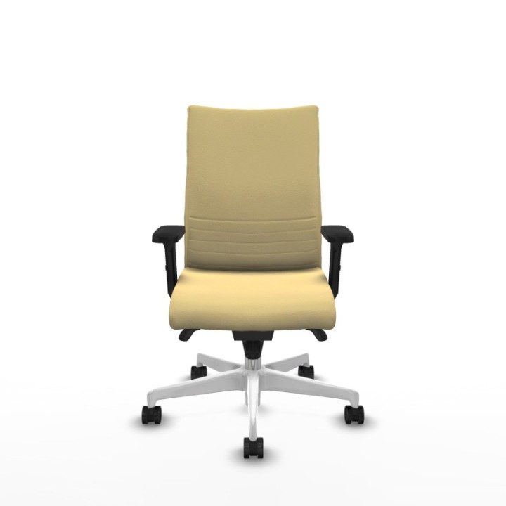 Albacete confidente sincro similpiel crema brazos 2D base blanca ruedas 65 mm nailon