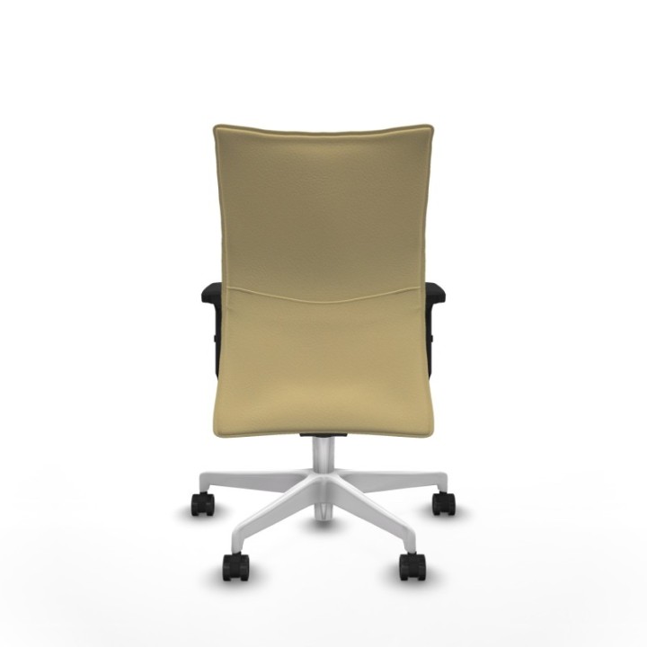 Albacete confidente sincro similpiel crema brazos 2D base blanca ruedas 65 mm nailon