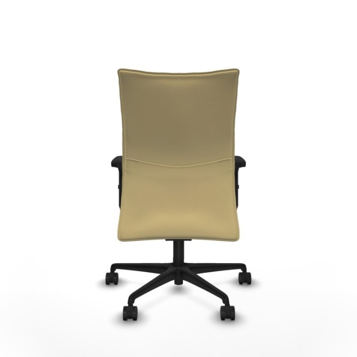 Albacete confidente sincro similpiel crema brazos 2D base nailon ruedas 65 mm nailon