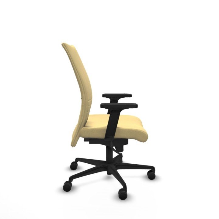 Albacete confidente sincro similpiel crema brazos 2D base nailon ruedas 65 mm nailon