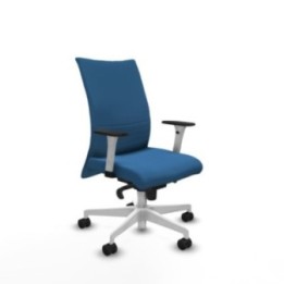 Albacete confidente sincro similpiel azul claro brazos 1D blancos base blanca ruedas 65 mm nailon