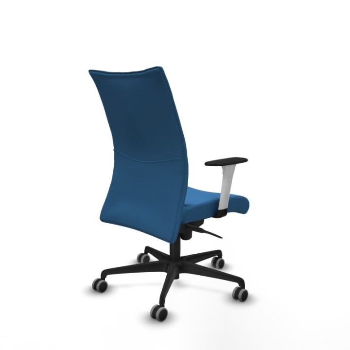 Albacete confidente sincro similpiel azul claro brazos 1D blancos base nailon ruedas 65mm engomadas