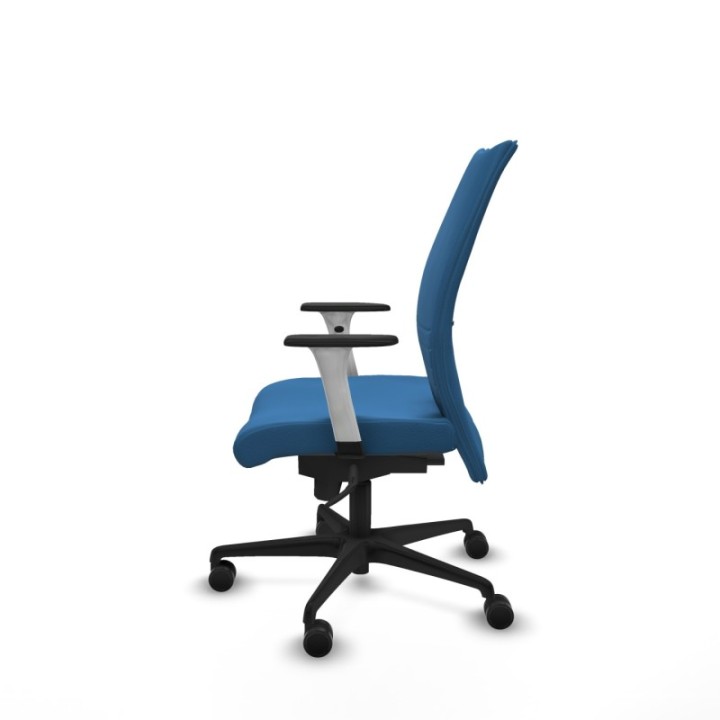 Albacete confidente sincro similpiel azul claro brazos 1D blancos base nailon ruedas 65 mm nailon