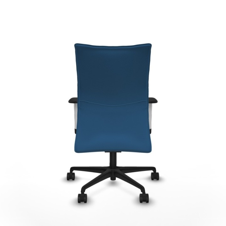 Albacete confidente sincro similpiel azul claro brazos 1D blancos base nailon ruedas 65 mm nailon