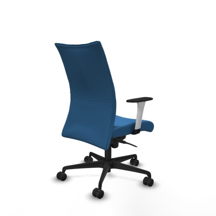 Albacete confidente sincro similpiel azul claro brazos 1D blancos base nailon ruedas 65 mm nailon