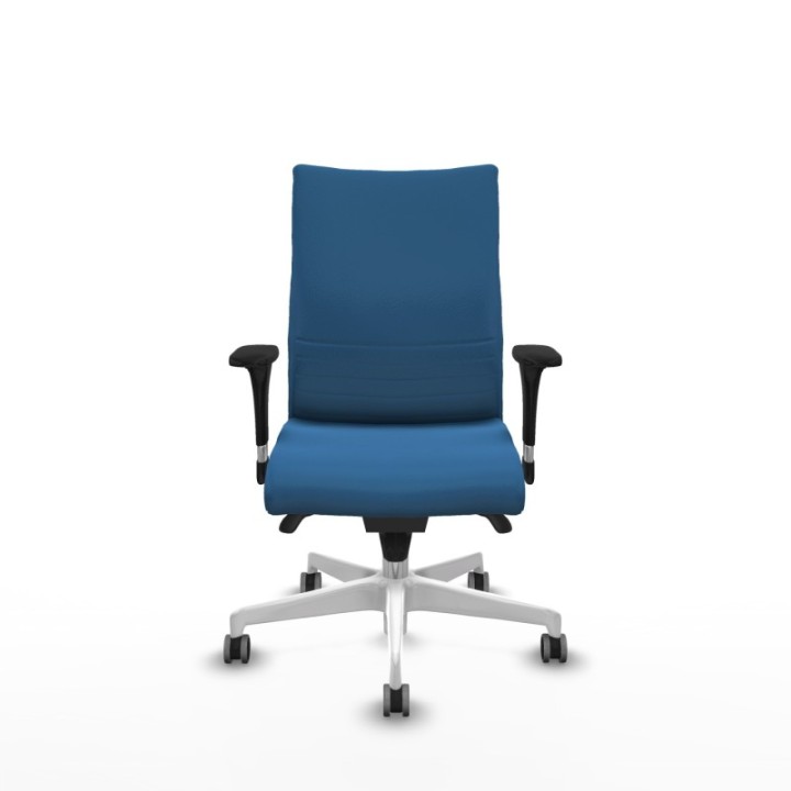 Albacete confidente sincro similpiel azul claro brazos 1D base blanca ruedas 65mm engomadas