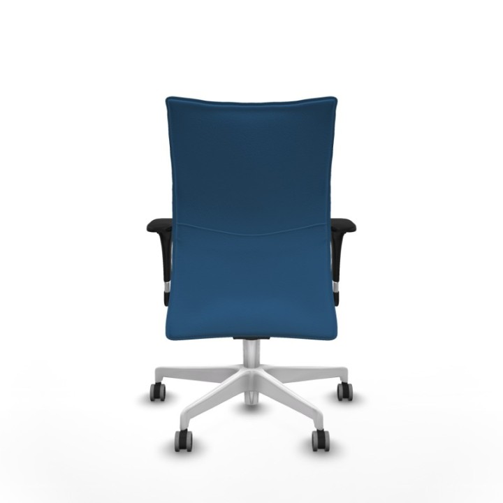 Albacete confidente sincro similpiel azul claro brazos 1D base blanca ruedas 65mm engomadas