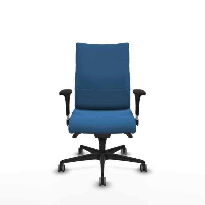 Albacete confidente sincro similpiel azul claro brazos 1D base nailon ruedas 65mm engomadas