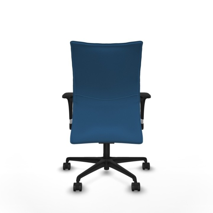 Albacete confidente sincro similpiel azul claro brazos 1D base nailon ruedas 65 mm nailon