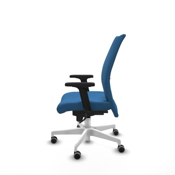 Albacete confidente sincro similpiel azul claro brazos 2D base blanca ruedas 65mm engomadas