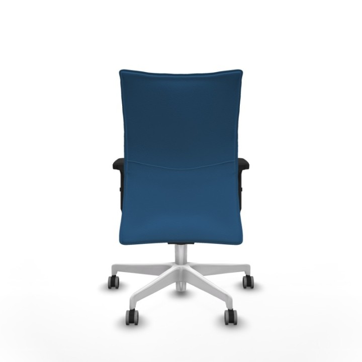 Albacete confidente sincro similpiel azul claro brazos 2D base blanca ruedas 65mm engomadas