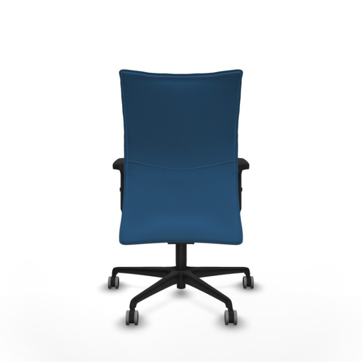 Albacete confidente sincro similpiel azul claro brazos 2D base nailon ruedas 65mm engomadas