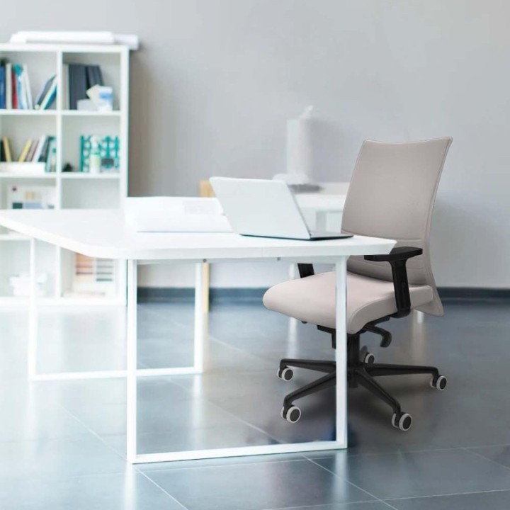 Albacete confidente sincro similpiel azul claro brazos 2D base nailon ruedas 65mm engomadas