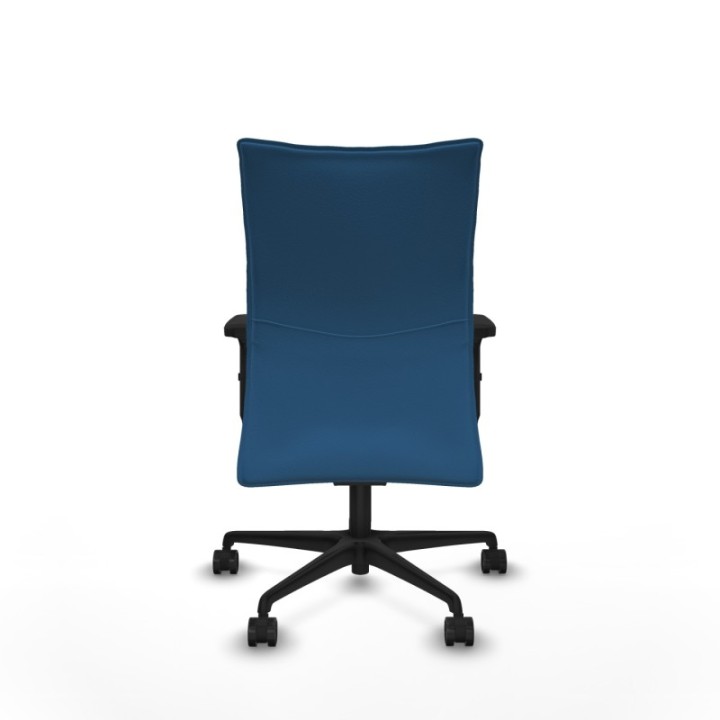 Albacete confidente sincro similpiel azul claro brazos 2D base nailon ruedas 65 mm nailon