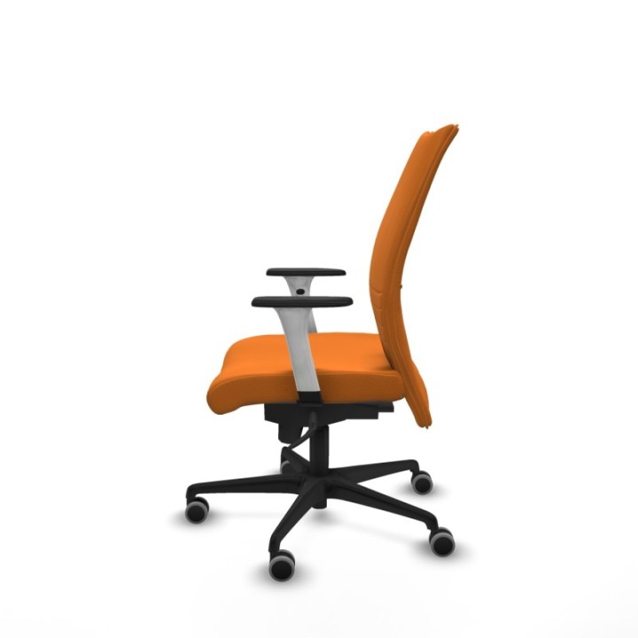 Albacete confidente sincro similpiel naranja brazos 1D blancos base nailon ruedas 65mm engomadas