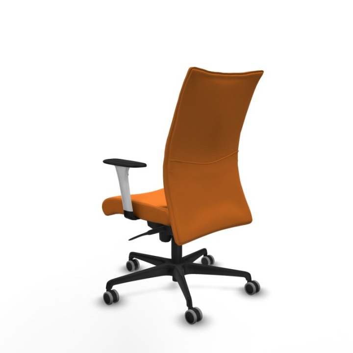 Albacete confidente sincro similpiel naranja brazos 1D blancos base nailon ruedas 65mm engomadas