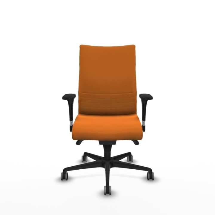 Albacete confidente sincro similpiel naranja brazos 1D base nailon ruedas 65mm engomadas