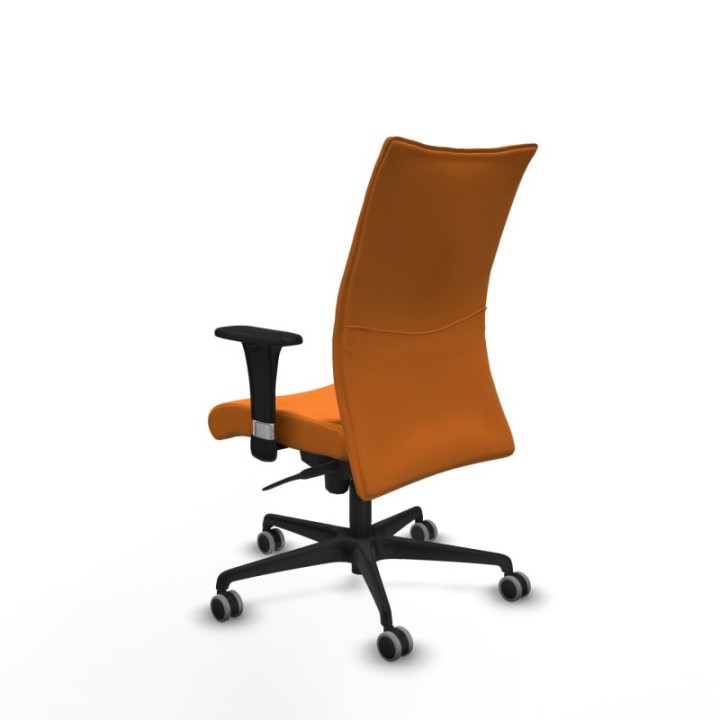 Albacete confidente sincro similpiel naranja brazos 1D base nailon ruedas 65mm engomadas