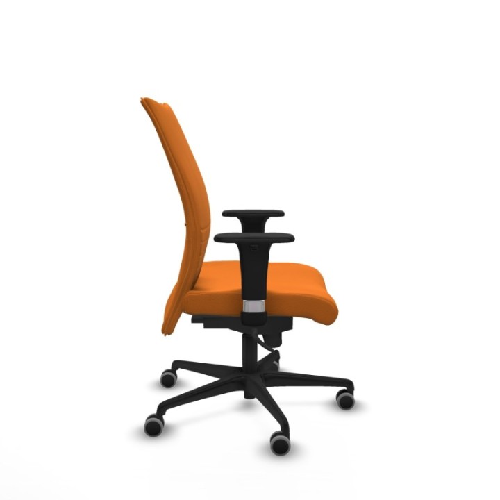 Albacete confidente sincro similpiel naranja brazos 1D base nailon ruedas 65mm engomadas