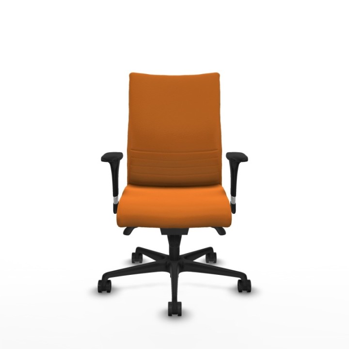 Albacete confidente sincro similpiel naranja brazos 1D base nailon ruedas 65 mm nailon