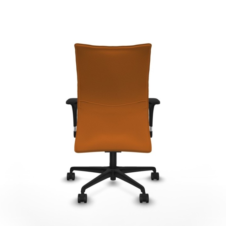 Albacete confidente sincro similpiel naranja brazos 1D base nailon ruedas 65 mm nailon