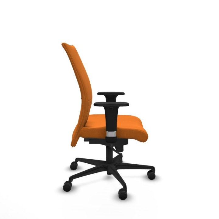 Albacete confidente sincro similpiel naranja brazos 1D base nailon ruedas 65 mm nailon