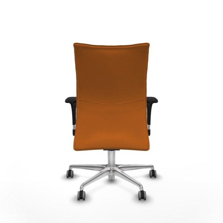 Albacete confidente sincro similpiel naranja brazos 1D base aluminio ruedas 65mm engomadas