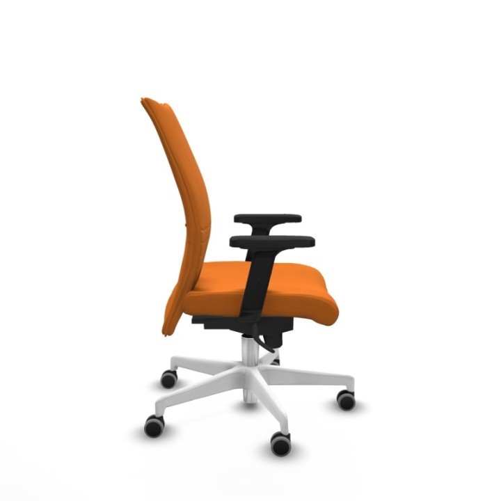 Albacete confidente sincro similpiel naranja brazos 2D base blanca ruedas 65mm engomadas