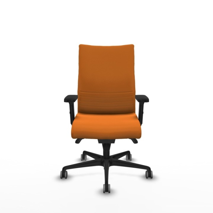 Albacete confidente sincro similpiel naranja brazos 2D base nailon ruedas 65mm engomadas