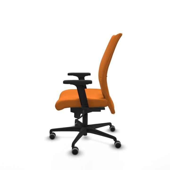 Albacete confidente sincro similpiel naranja brazos 2D base nailon ruedas 65mm engomadas