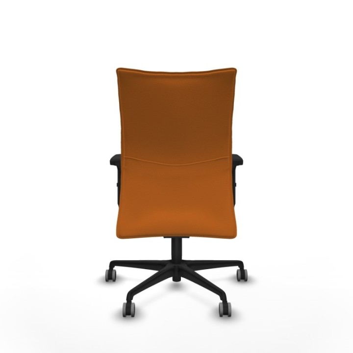 Albacete confidente sincro similpiel naranja brazos 2D base nailon ruedas 65mm engomadas