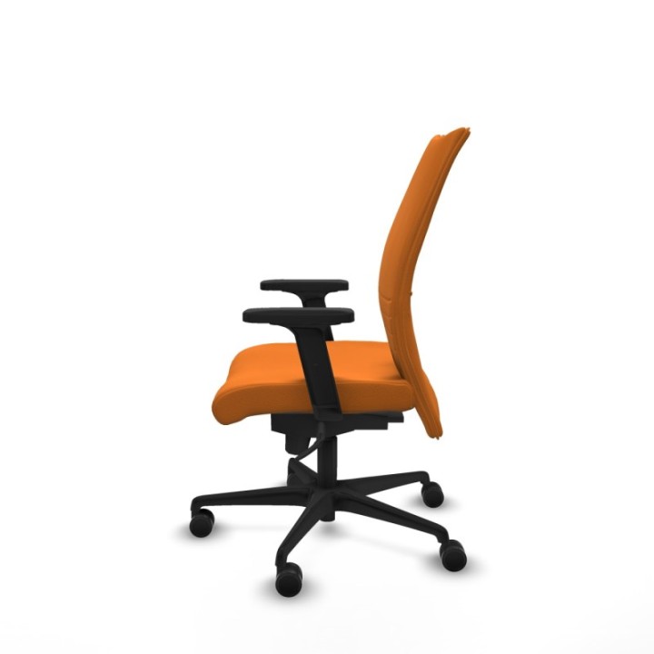 Albacete confidente sincro similpiel naranja brazos 2D base nailon ruedas 65 mm nailon