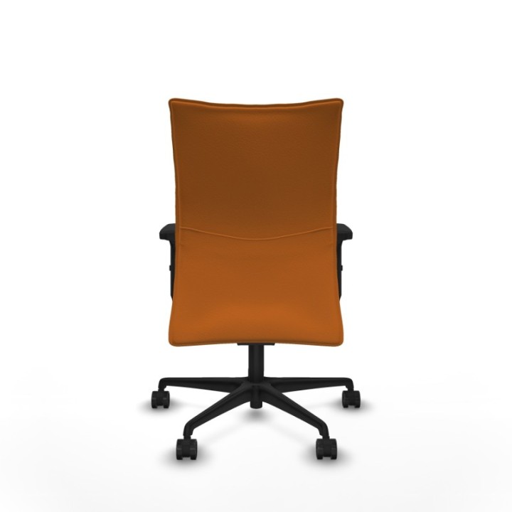 Albacete confidente sincro similpiel naranja brazos 2D base nailon ruedas 65 mm nailon