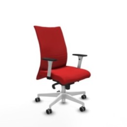 Albacete confidente sincro similpiel rojo brazos 1D blancos base blanca ruedas 65mm engomadas