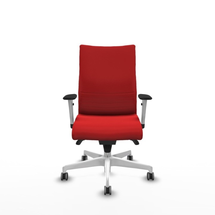 Albacete confidente sincro similpiel rojo brazos 1D blancos base blanca ruedas 65mm engomadas