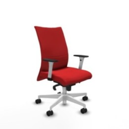 Albacete confidente sincro similpiel rojo brazos 1D blancos base blanca ruedas 65 mm nailon