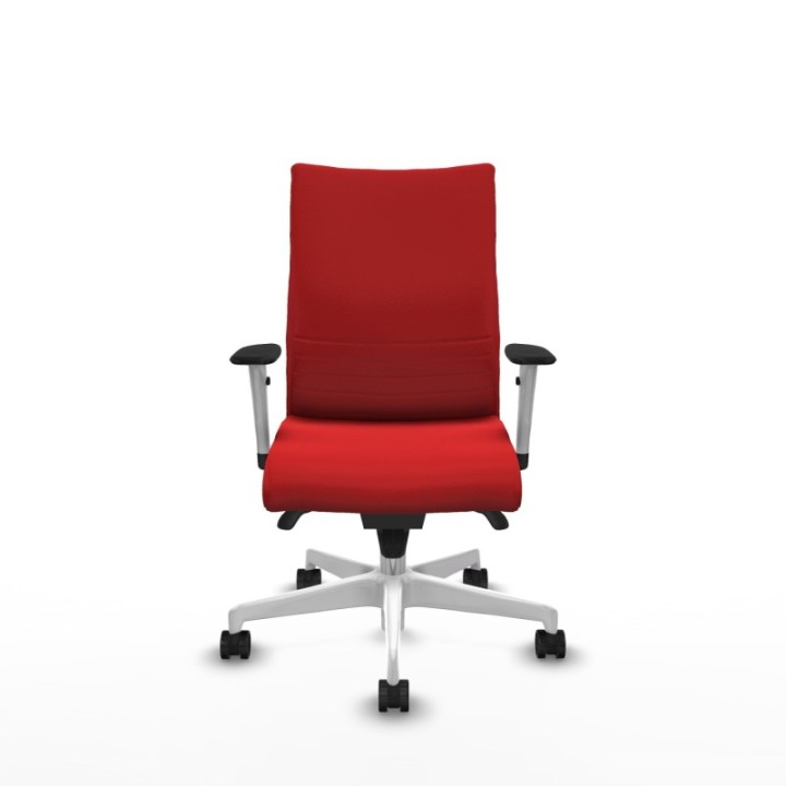 Albacete confidente sincro similpiel rojo brazos 1D blancos base blanca ruedas 65 mm nailon