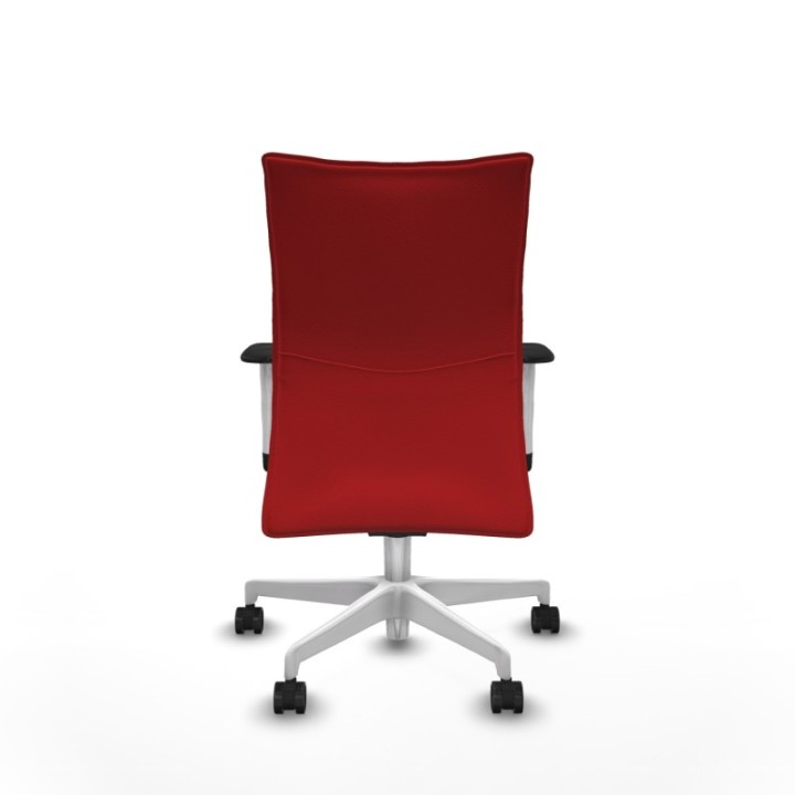 Albacete confidente sincro similpiel rojo brazos 1D blancos base blanca ruedas 65 mm nailon