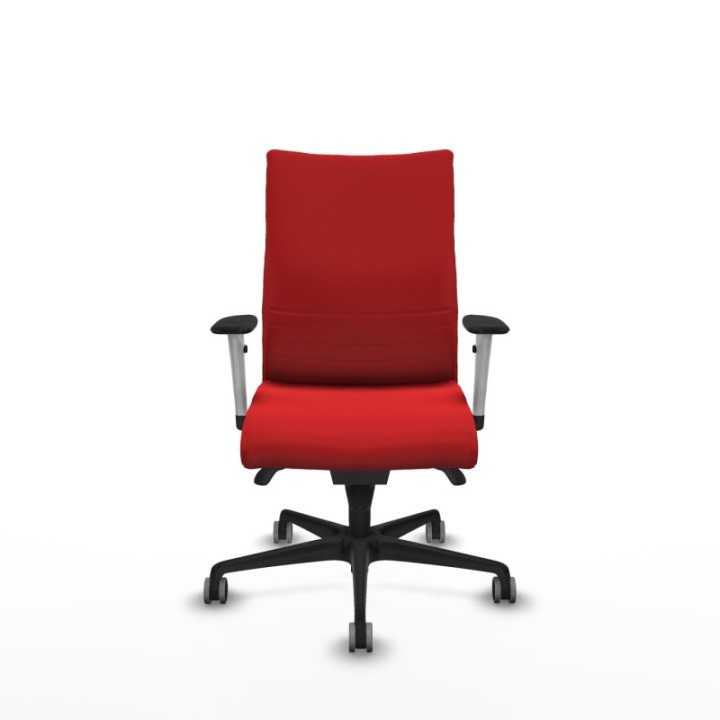 Albacete confidente sincro similpiel rojo brazos 1D blancos base nailon ruedas 65mm engomadas