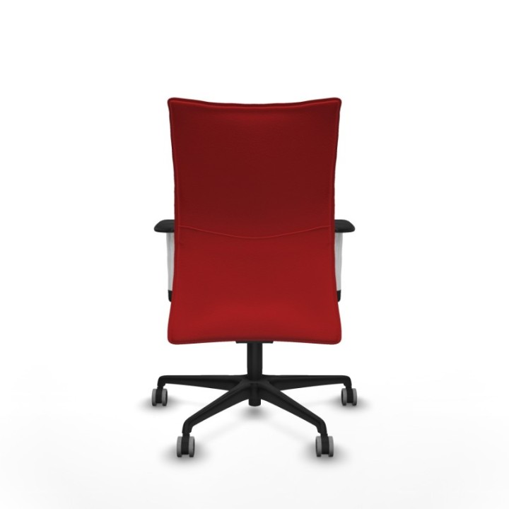 Albacete confidente sincro similpiel rojo brazos 1D blancos base nailon ruedas 65mm engomadas