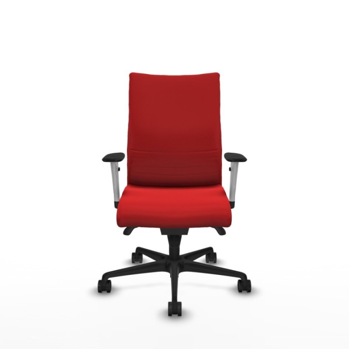 Albacete confidente sincro similpiel rojo brazos 1D blancos base nailon ruedas 65 mm nailon